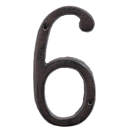 Clayre & Eef | Cijfer 6 Bruin 7x1x14 cm | 6Y0264-6