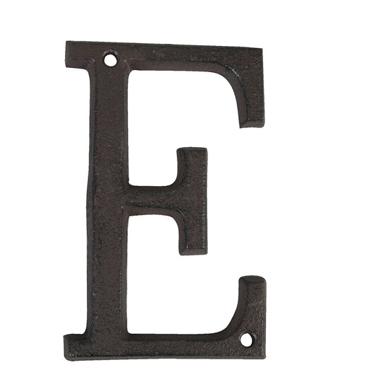 Clayre & Eef | IJzeren Letter E Bruin 8x1x13 cm | 6Y0840-E