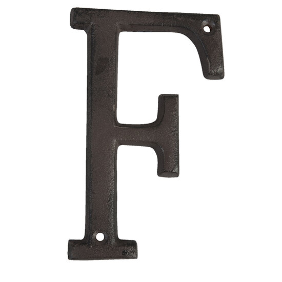 Clayre & Eef | IJzeren Letter F Bruin 8x1x13 cm | 6Y0840-F