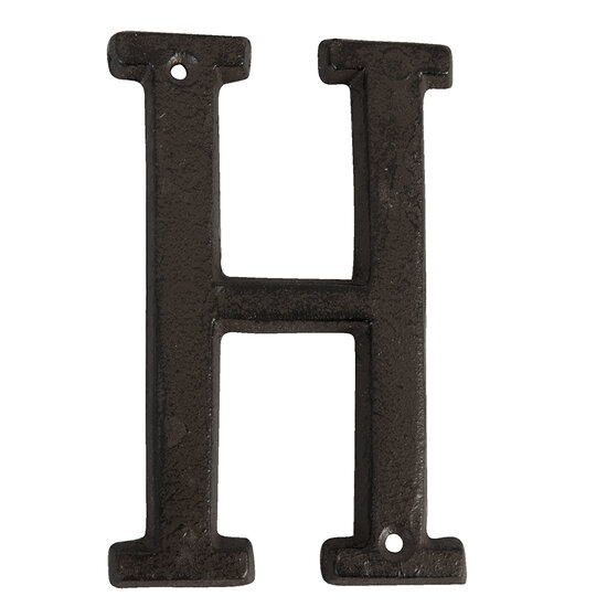 Clayre & Eef | IJzeren Letter H Bruin 8x1x13 cm | 6Y0840-H