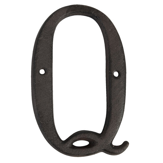 Clayre & Eef | IJzeren Letter Q Bruin 8x1x13 cm | 6Y0840-Q