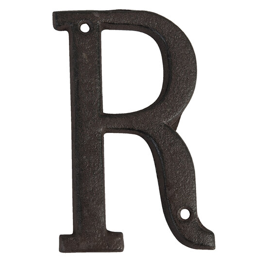 Clayre & Eef | IJzeren Letter R Bruin 8x1x13 cm | 6Y0840-R