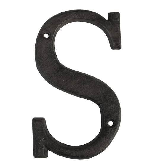 Clayre & Eef | IJzeren Letter S Bruin 8x1x13 cm | 6Y0840-S