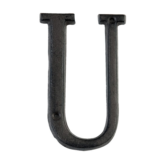 Clayre & Eef | IJzeren Letter U Bruin 8x1x13 cm | 6Y0840-U
