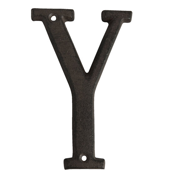 Clayre & Eef | IJzeren Letter Y Bruin 8x1x13 cm | 6Y0840-Y