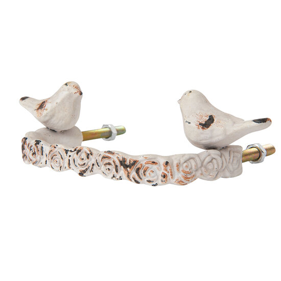 Clayre & Eef | Handgreep Vogel Wit 13x8x3 cm | 6Y2333