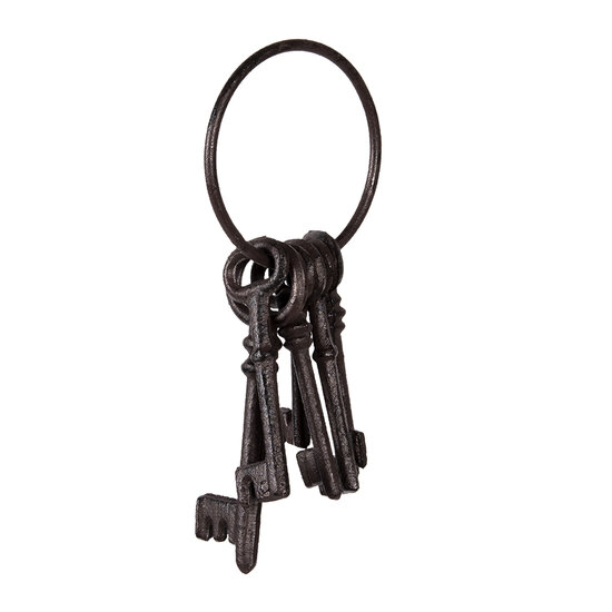 Clayre & Eef | Decoratie Beeld Sleutels Bruin 9x3x19 cm | 6Y4317