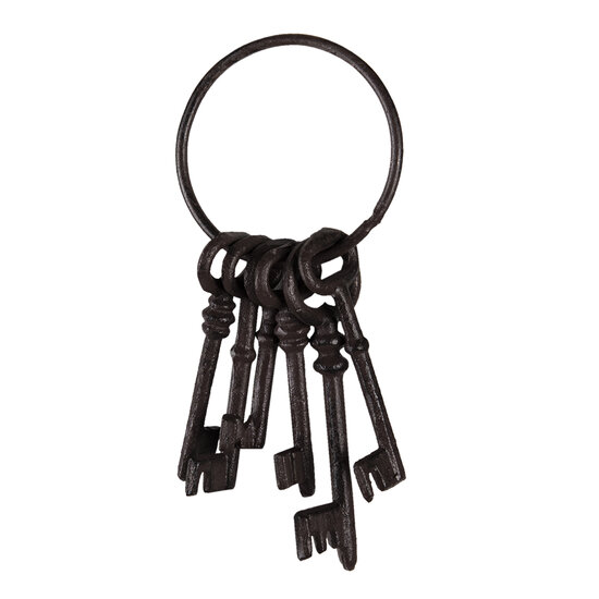 Clayre & Eef | Decoratie Beeld Sleutels Bruin 9x3x19 cm | 6Y4317