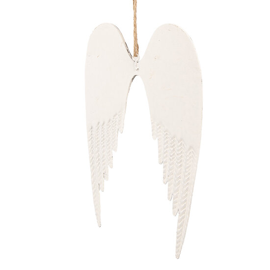 Clayre & Eef | Decoratie Beeld Vleugels Wit 19x12 cm | 6Y5554M