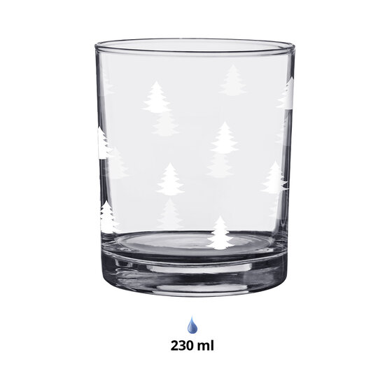Clayre & Eef | Waterglas Transparant Wit ø 7x9 cm / 230 ml | BWXGL0001