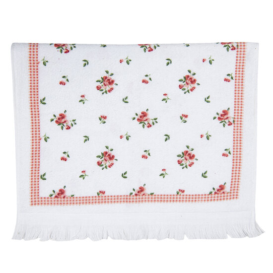 Clayre & Eef | Gastendoekje Wit, Roze, Groen 40x66 cm | CT013