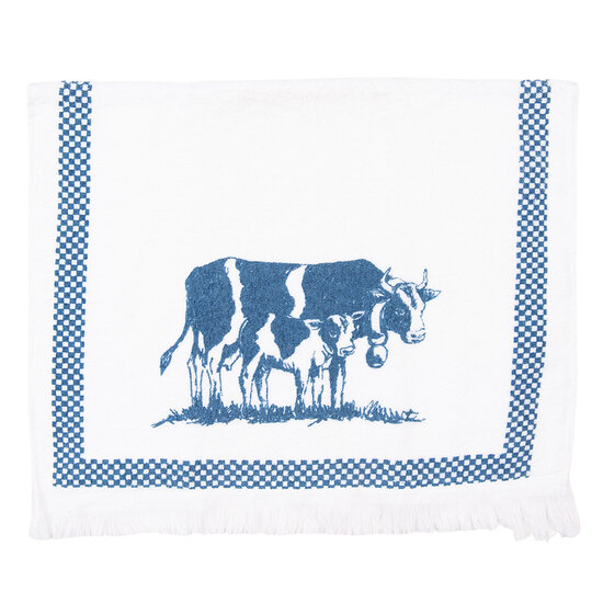 Clayre & Eef | Gastendoekje Wit, Blauw 40x66 cm | CT019
