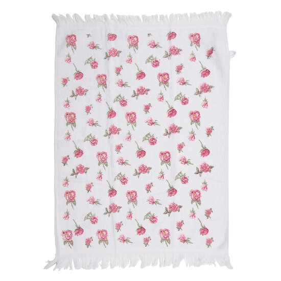 Clayre & Eef | Gastendoekje Wit Roze 40x66 cm | CT029