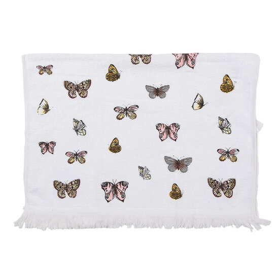 Clayre & Eef | Gastendoekje Wit Roze Geel 40x66 cm | CTBPD