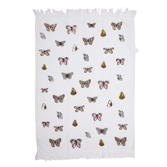 Clayre & Eef | Gastendoekje Wit Roze Geel 40x66 cm | CTBPD