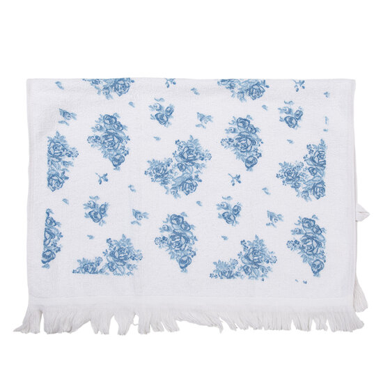 Clayre & Eef | Gastendoekje Wit Blauw 40x66 cm | CTBRB
