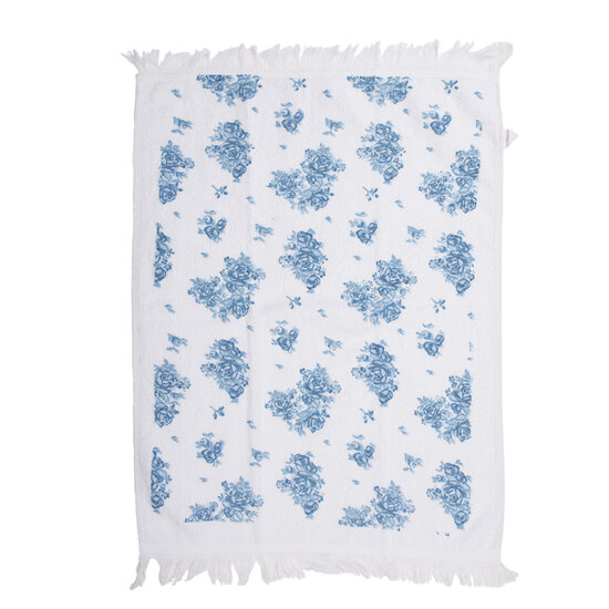 Clayre & Eef | Gastendoekje Wit Blauw 40x66 cm | CTBRB