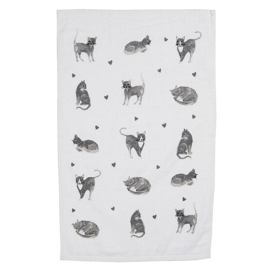 Clayre & Eef | Gastendoekje Grijs, Wit 40x66 cm | CTCAK