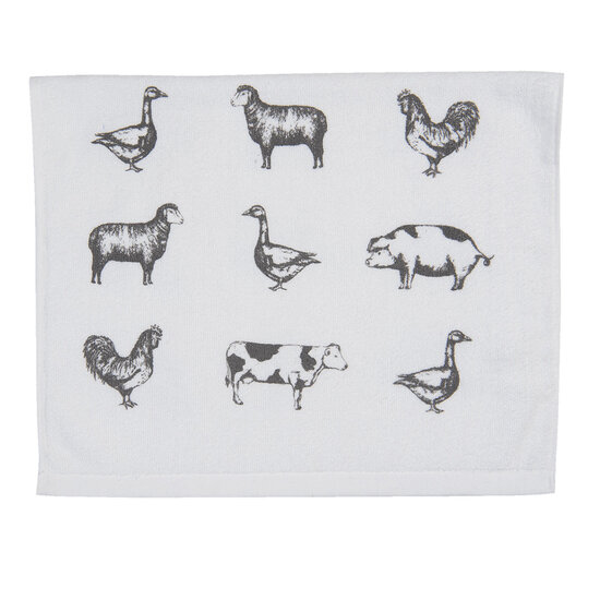 Clayre & Eef | Gastendoekje Grijs, Wit 40x66 cm | CTCLA