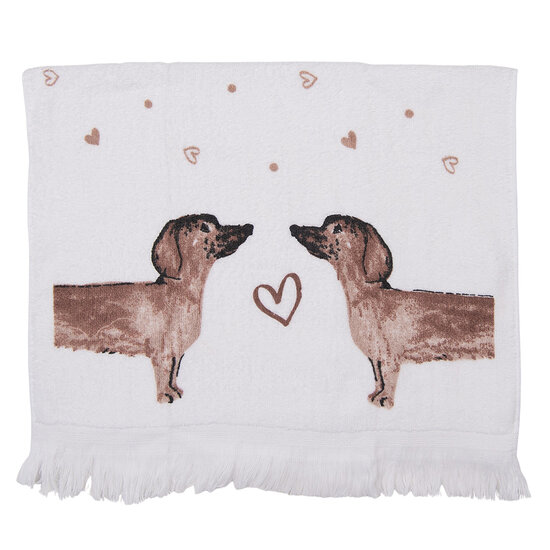 Clayre & Eef | Gastendoekje Beige, Bruin 40x66 cm | CTDHL2