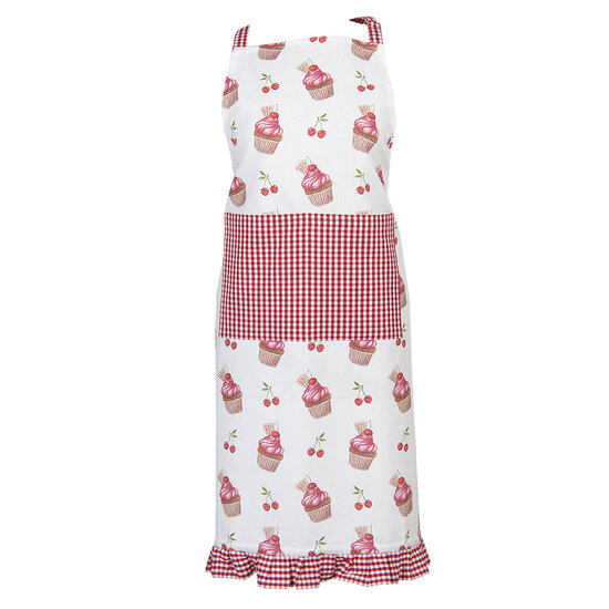 Clayre & Eef | Keukenschort Rood, Roze 70x85 cm | CUP41