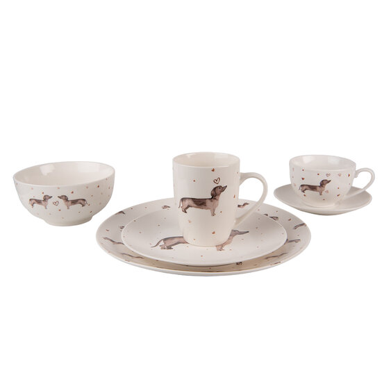 Clayre & Eef | Kom Beige Bruin ø 14x7 cm / 500 ml | DHLBO