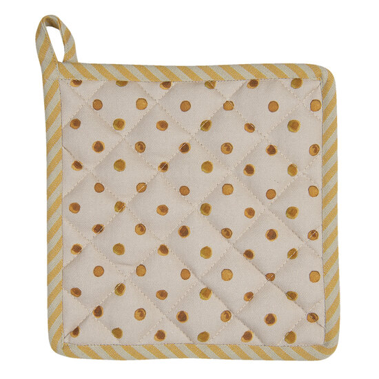 Clayre & Eef | Pannenlap Beige, Geel 20x20 cm | LEL45