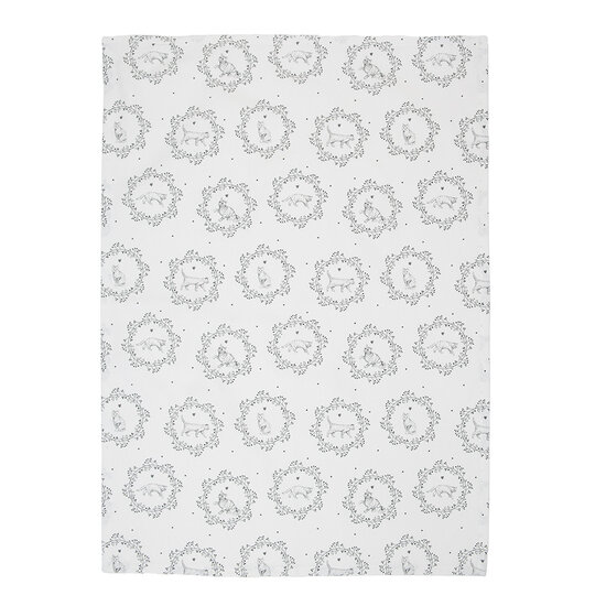 Clayre & Eef | Theedoek Wit Grijs 50x70 cm | LGC42