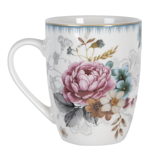 Clayre & Eef | Servies Mok Wit 12x8x10 cm / 360 ml | PIRMU