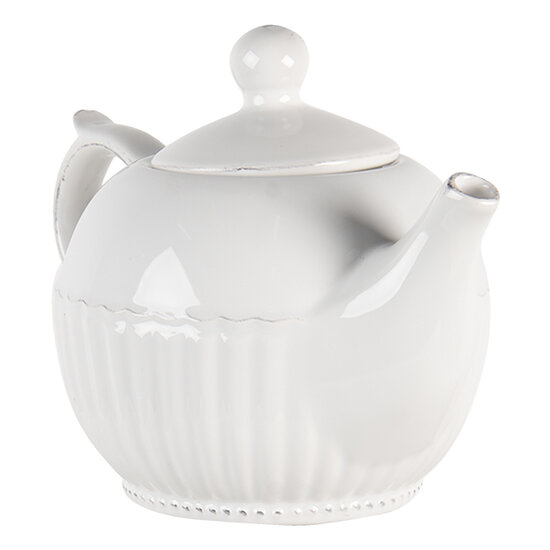 Clayre & Eef | Theepot Wit 21x13x14 cm / 750 ml | PLTE