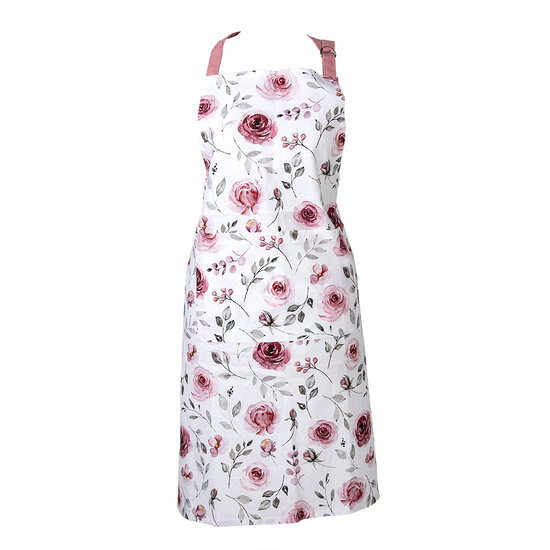 Clayre & Eef | Keukenschort Wit, Roze, Groen 70x85 cm | RUR41