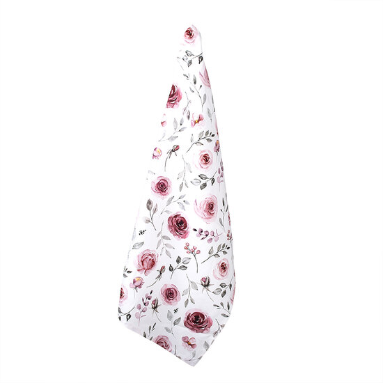 Clayre & Eef | Theedoek Wit Roze Groen 50x70 cm | RUR42
