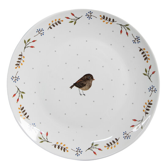 Clayre & Eef | Servies Ontbijtbord Wit ø 20x2 cm | SPYDP