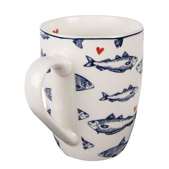 Clayre & Eef | Mok Wit Blauw 350 ml | SSFMU