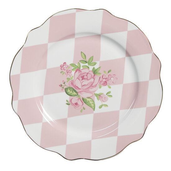 Clayre & Eef | Servies Ontbijtbord Roze ø 20x2 cm | SWRDP