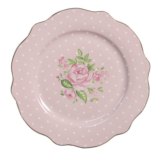 Clayre & Eef | Servies Ontbijtbord Roze ø 20x2 cm | SWRDP-1
