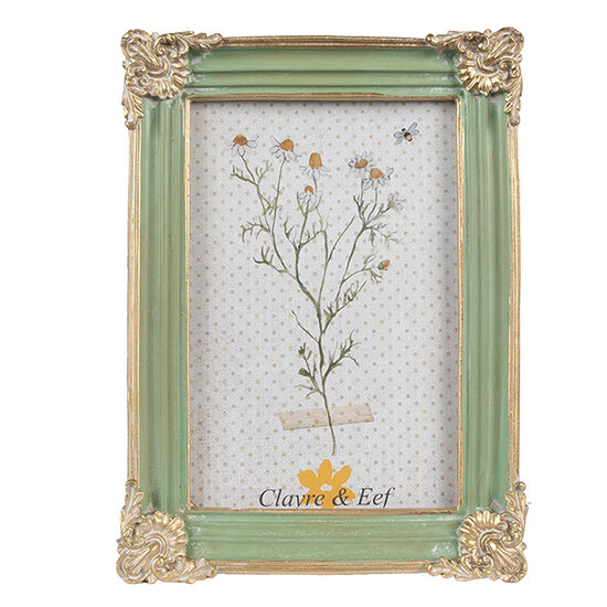 Clayre &amp; Eef   | Fotolijst Groen Goudkleurig 13x2x18 cm / 10x15 cm | 2F1147