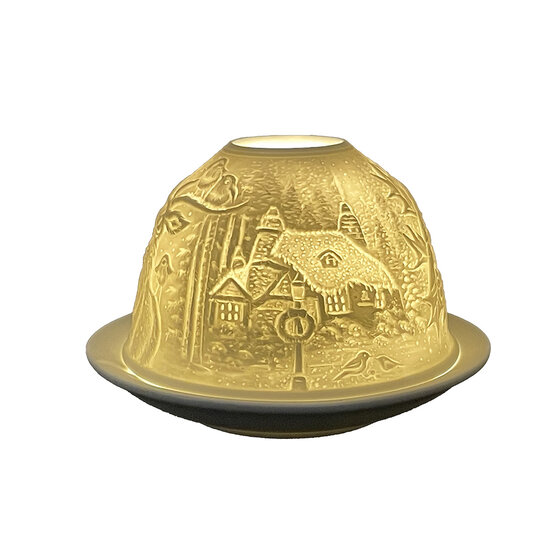 Clayre & Eef | Theelichthouder Wit ø 12x8 cm | 6CE1834