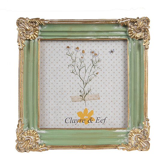 Clayre & Eef | Fotolijst Groen Goudkleurig 13x2x13 cm / 10x10 cm | 2F1149