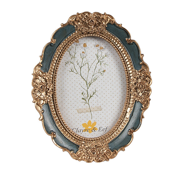 Clayre & Eef | Fotolijst Goudkleurig Groen 9x2x12 cm / 6x9 cm | 2F1150