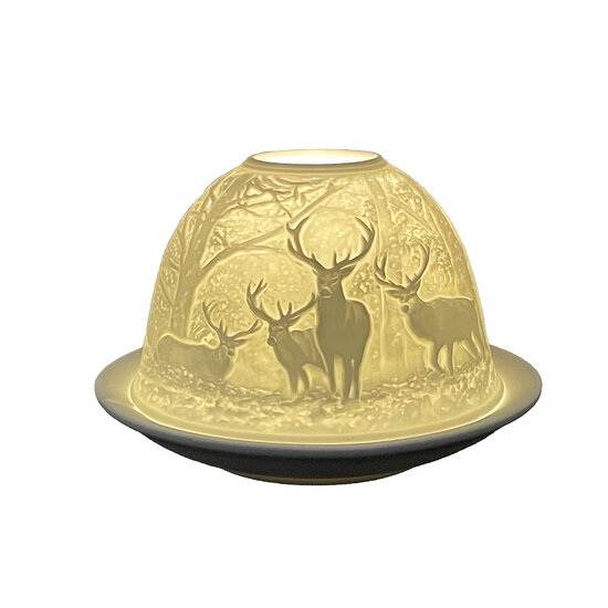 Clayre & Eef | Theelichthouder Wit ø 12x8 cm | 6CE1818
