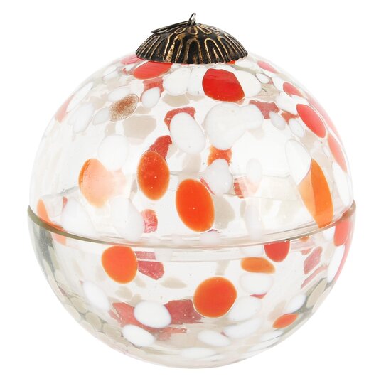Dekoratief | Kerstbal pot 'Blurred Terra', glas, 10x10x11cm | A248023
