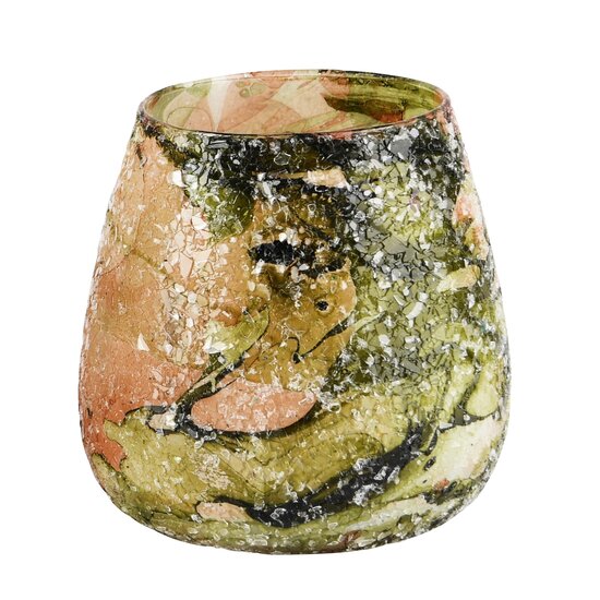 Dekoratief | Theelichthouder &#039;Pink Cami&#039;, glas, 10x10x10cm | A248051