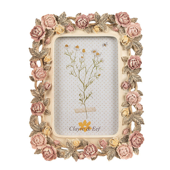 Clayre & Eef | Fotolijst Roze Beige 17x2x21 cm / 10x15 cm | 2F1134