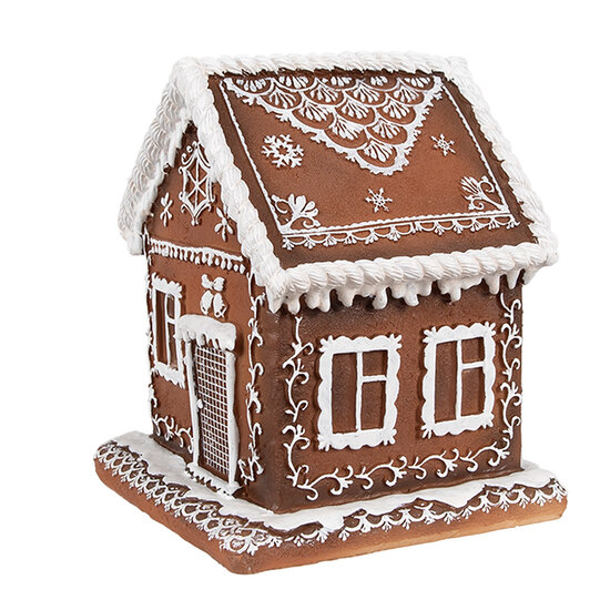Clayre & Eef | Decoratie Huis met LED Bruin 13x13x15 cm / 3xAAA | 6PR4346