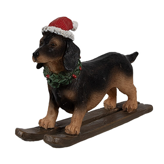 Clayre & Eef | Decoratie beeld Hond Bruin 10x3x7 cm | 6PR4173