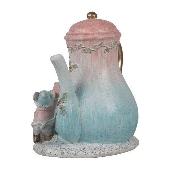 Clayre & Eef | Decoratie muizen familie Blauw Roze LED 15x12x16 cm | 6PR4218