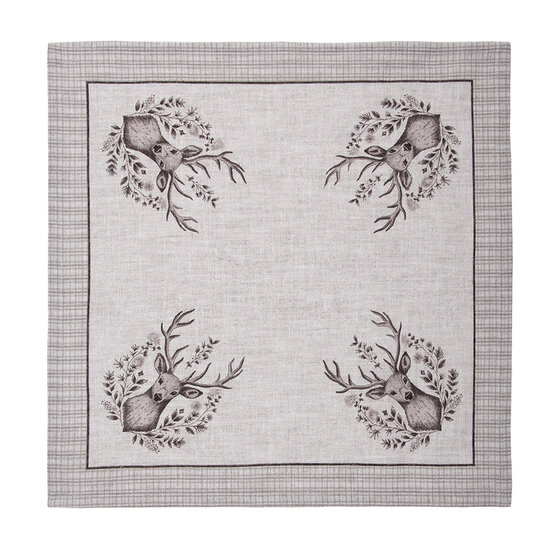 Clayre & Eef | Servetten Katoen Set van 6 Beige Bruin 40x40 cm | GTW43