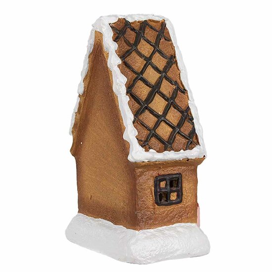 Clayre & Eef | Decoratie Huisje Bruin Wit 10x7x15 cm | 6CE1771