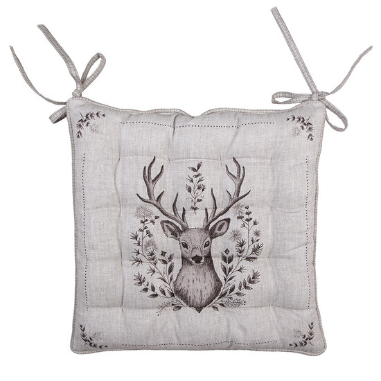 Clayre & Eef | Stoelkussen Foam Beige Bruin 40x40x4 cm | GTW29